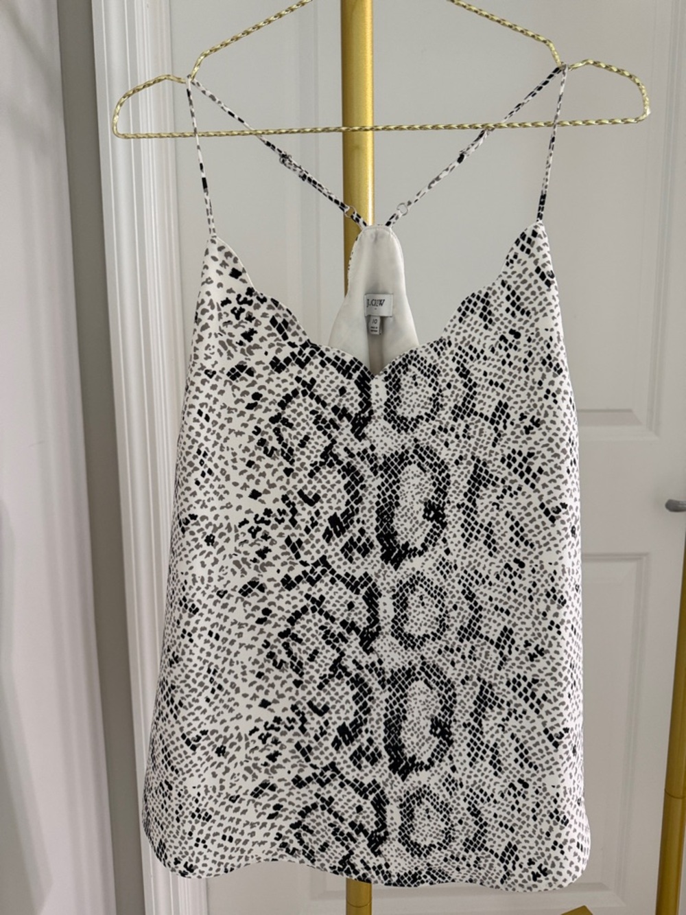 J. Crew Snake Print Spaghetti Strap Cami - Black & Cream